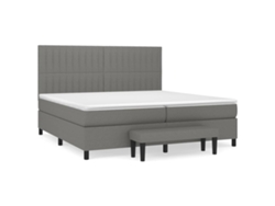 Maison Exclusive - Cama Box Spring Con Colchón Tela Gris Oscuro 200x200 Cm