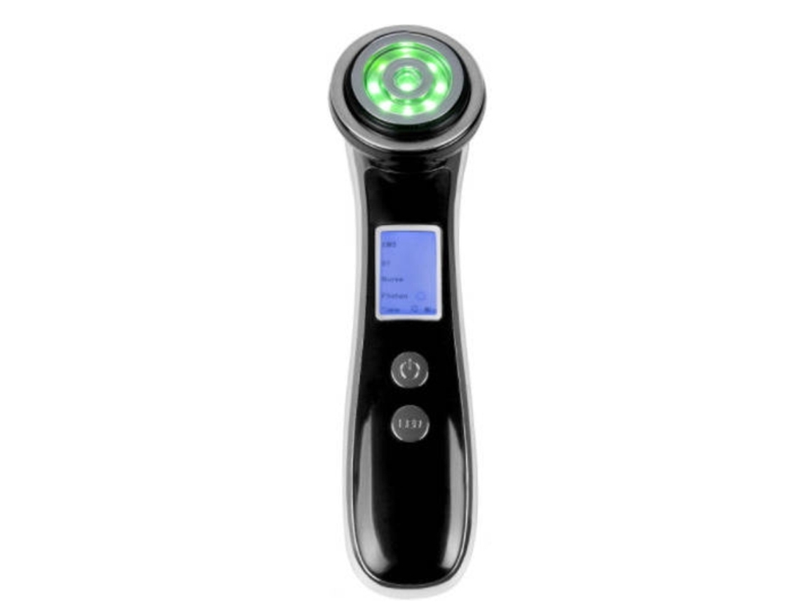Máquina facial antiarrugas de alta frecuencia Fototerapia LED roja ultrasónica 4 en 1Negro YEMAESRE