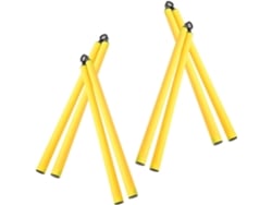 Juego de 4 postes metálicos de entrenamiento para uso en exteriores.