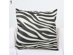 2026-funda De Almohada Cuadrada De Lino Con Estampado De Cebra Para Sofá Decoración Hogar 44x44cm