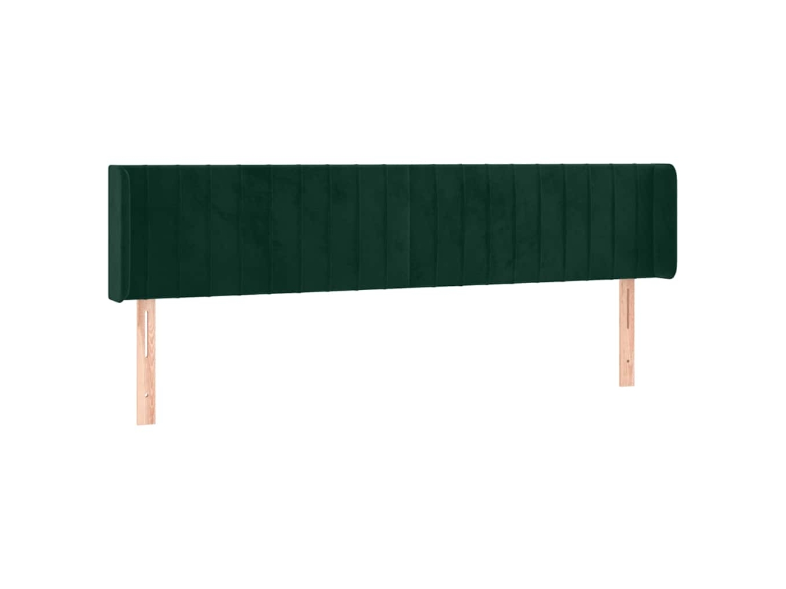 Cabecero de cama de terciopelo verde oscuro con solapas MAISON EXCLUSIVE (203x16x78 cm)
