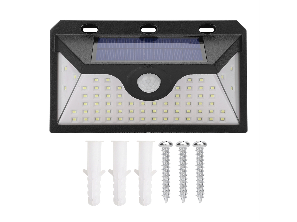 NEVEANCE Lámpara de Pared Solar con Sensor 66 LED para Exterior Patio Pasillo Entrada Jardín Seguridad