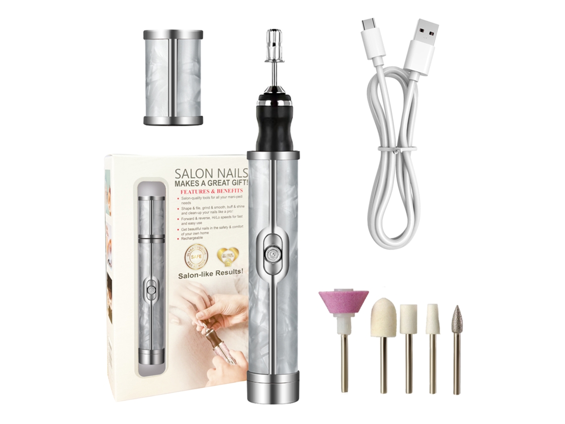 Conjunto Manicura/pedicura Eifson Lima 20000rpm 4 Velocidades 6 Puntas (blanco)