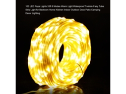 2026-luz De Cuerda Led 100 Luces 33ft 8 Modos Luz Cálida Impermeable Para Decoración Interior Exterior Camping