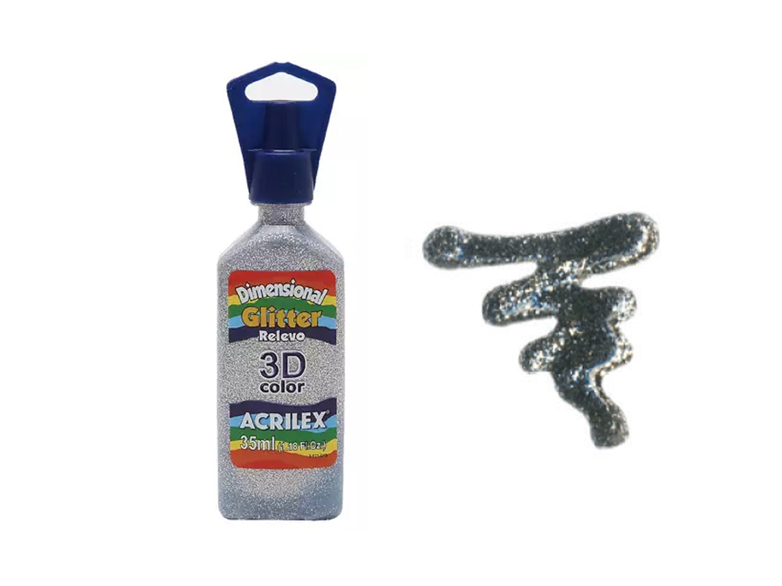 Relieve dimensional 3D Glitter 35Ml Plata 202 Acrilex