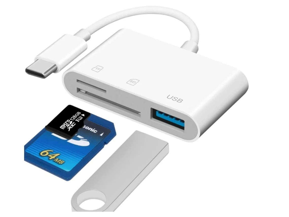 Lector de tarjetas USB C 3 en 1 Lector de tarjetas de memoria USB C a Micro SD TF Compatible con Pad Pro Chromebook Xps Galaxy S10/S9 y más YIZHOOD