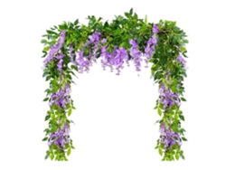 Guirnalda Artificial De Glicina De 2 M, Flores De Seda, Ratán, Decorativa Para Jardín, Hogar Y Bodas.