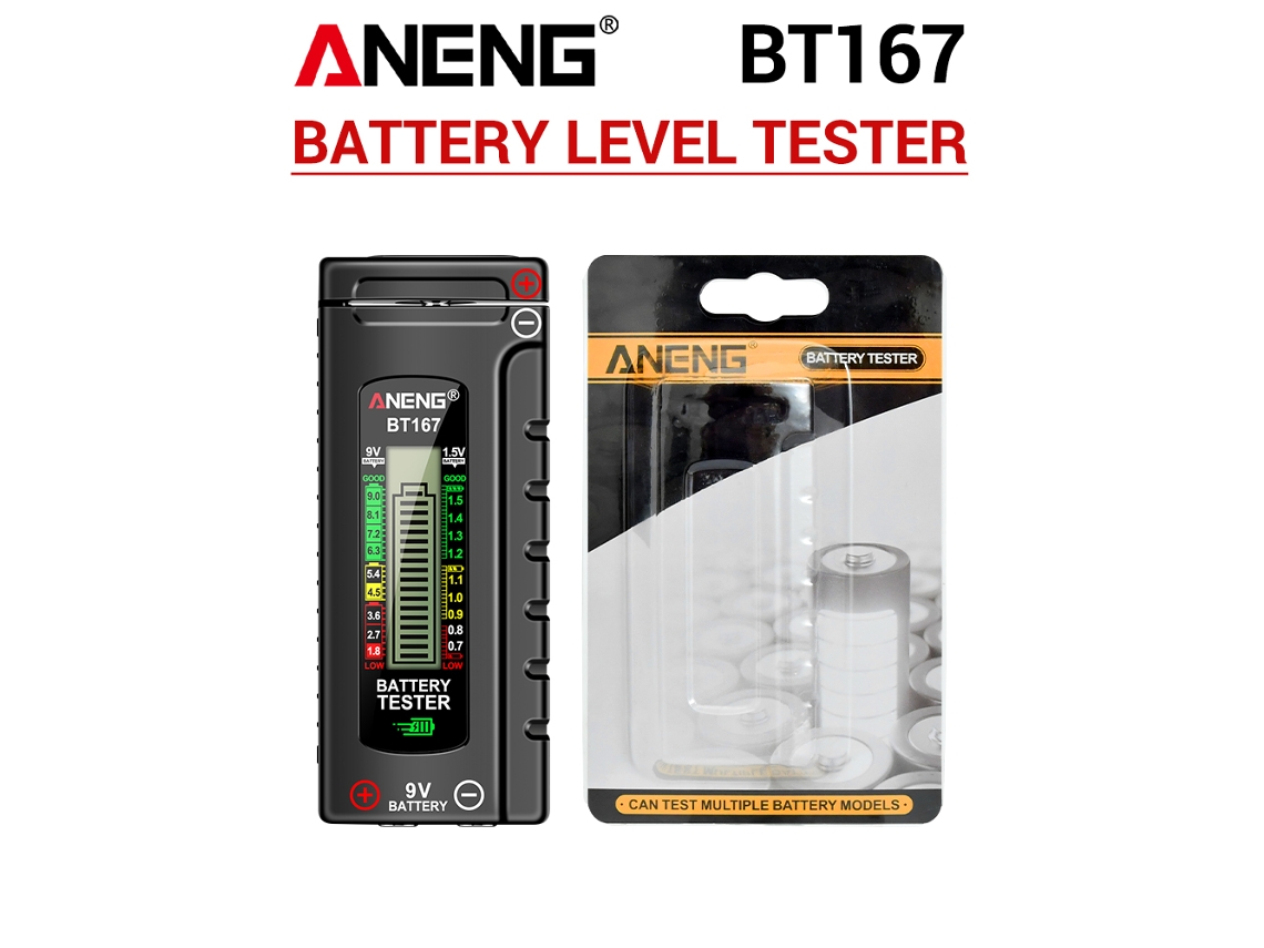 Comprobador De Baterías Con Pantalla Digital Para Baterías D, C, Aa, Aaa, De Botón, De 9 V Y De Iones De Litio 21700 16340