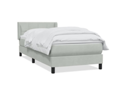 Cama con somier VIDAXL de terciopelo gris (80 x 210 cm)