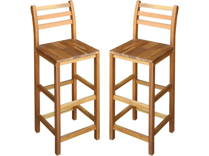 Taburetes De Cocina vidaxl 2 unidades madera maciza acacia conjunto sillas 44130 2x barra 42x36x110