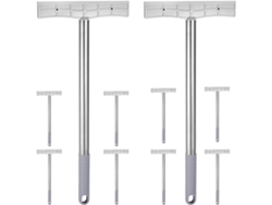 Juego De 10 Soportes Manuales Para Letreros De Acero Inoxidable, 40 Cm, Abrazadera Cuadrada De 5 Mm.