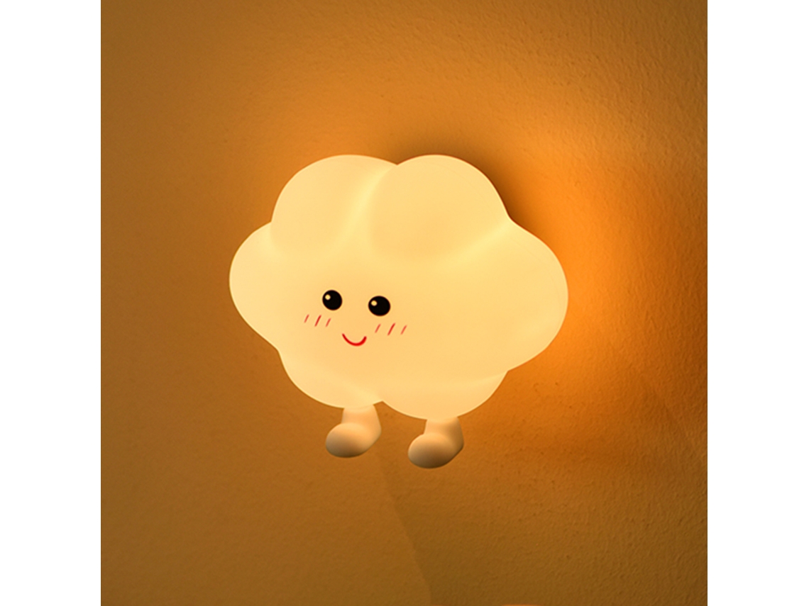 Bonita luz nocturna de silicona para la habitación del bebé, luz en forma de estrella con intensidad ajustable, luz LED en ABS MDUG (nube)