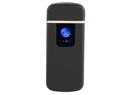 Encendedor eléctrico táctil recargable por USB, resistente al viento, negro.