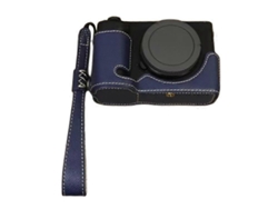 Estuche de piel sintética con ranura para batería compatible con Sony Zv E1, funda inferior para cámara, medio cuerpo, con correa de mano Facpoet