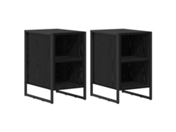 Maison Exclusive - Mesa De Noche 2 Pcs Roble Negro 39.5 X 30 X 50 Cm