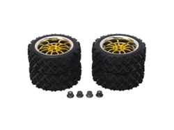 4 Neumáticos Dorados Con Forma De Estrella Y 12 Agujeros Para Coches Teledirigidos Todoterreno A Escala 1/10.