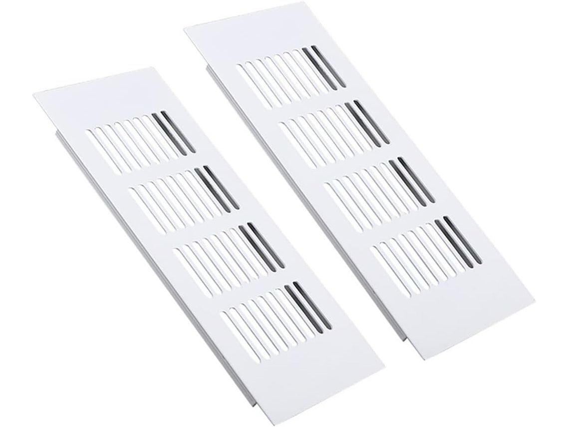 Rejilla De Ventilación Aleación Aluminio Blanco, 80 Mm Ancho, Transpirable, Rectangular, Para Armario, Reji...