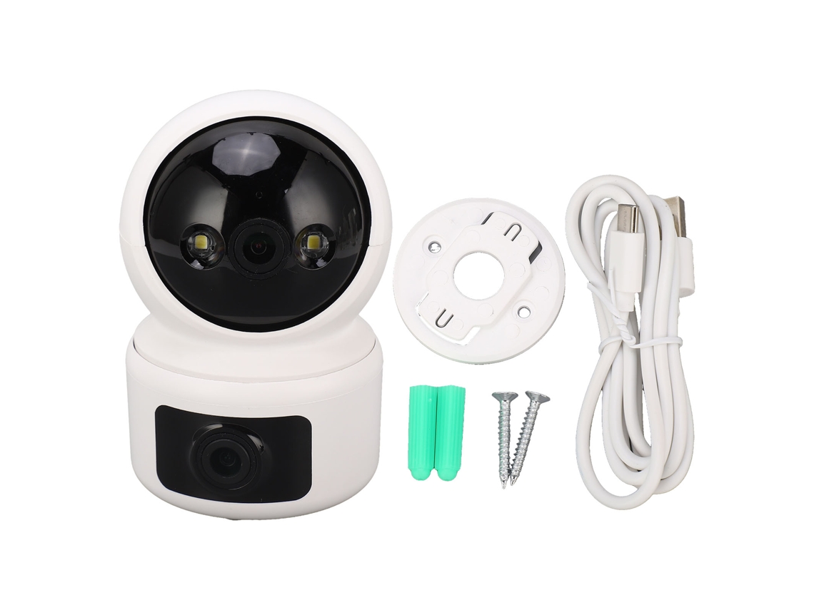 Cámara De Seguridad Wifi De 3mp Y 2.4g Con Visión Nocturna Y Detección De Movimiento De 360° Para El Hogar Y El Bebé.