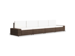 Maison Exclusive - Juego De Muebles De Jardín 4 Piezas Ratán Sintético Marrón