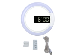 Reloj de pared LED moderno e innovador con alarma, temperatura y función de luz para la decoración del hogar.