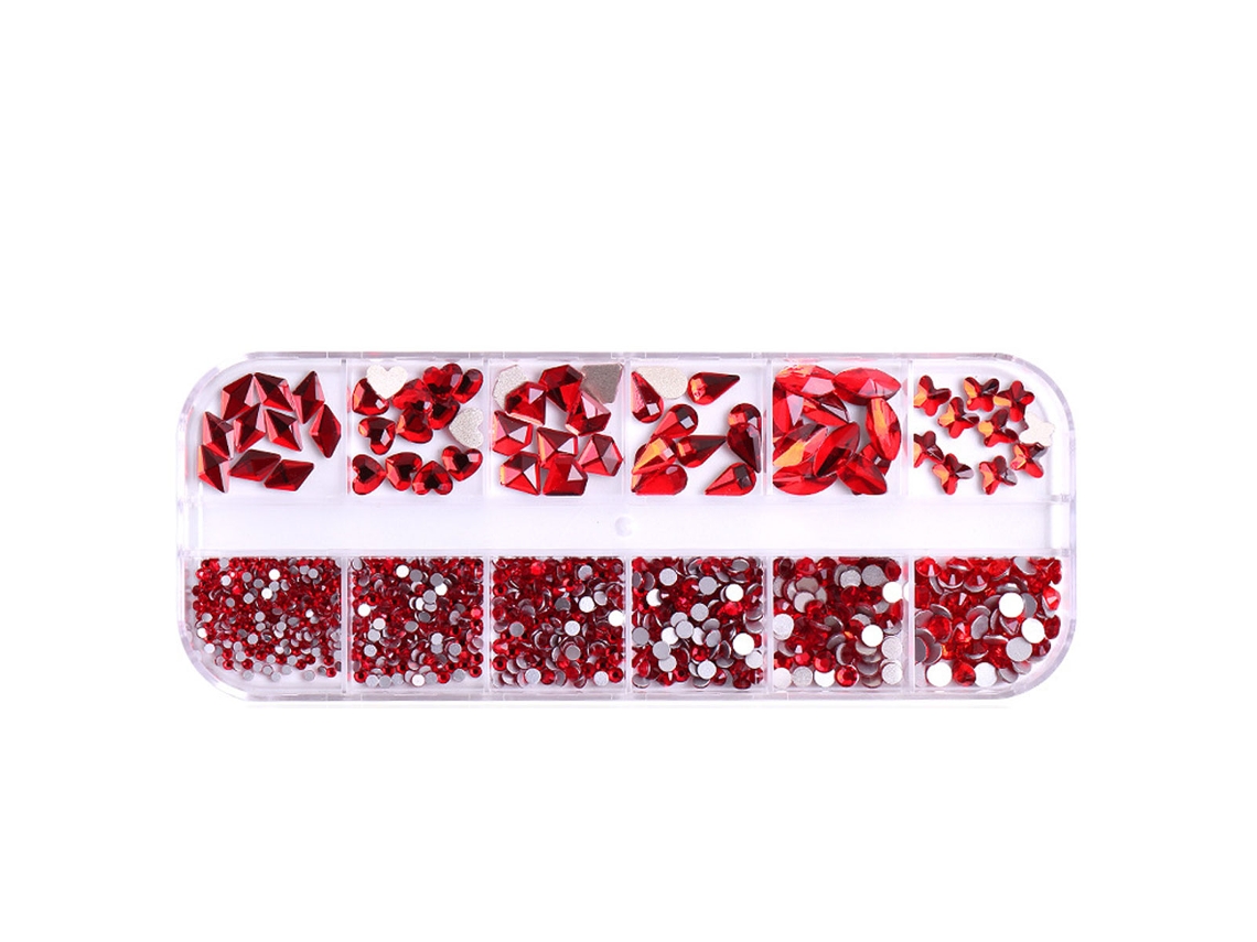 1 caja con 12 compartimentos para taladros de manicura de forma plana NEVEANCE