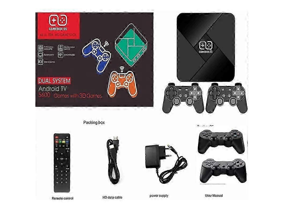 Consola De Juegos G5 Tv Box 4k Consola De Videojuegos Retro Con Controlador Inalámbrico, Almacenamiento Incorporado 40000 Juegos Para Ps1