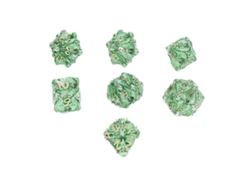 7 Dados Poliédricos Huecos Con Diseño De Calavera, Color Cobre, Para Juegos De Mesa De Rol, Color Verde Plateado.