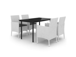 vidaXL Set comedor de jardín 5 pzas y cojines ratán sintético y vidrio