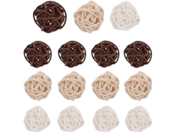 15 Bolas De Ratán Natural Para Decoración, Perfectas Para Navidad, Halloween Y Fiestas.