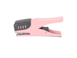 Grapadora ergonómica de metal para oficina, 20 hojas, fácil de usar, con almohadilla antideslizante para estudiantes, color rosa
