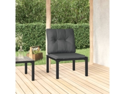 Silla De Jardín Con Cojines Ratán Sintético Negro Y Gris