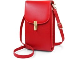 Bolso De Hombro Bandolera Para Móvil - Bolso Femenino De Cuero Pu - Rojo