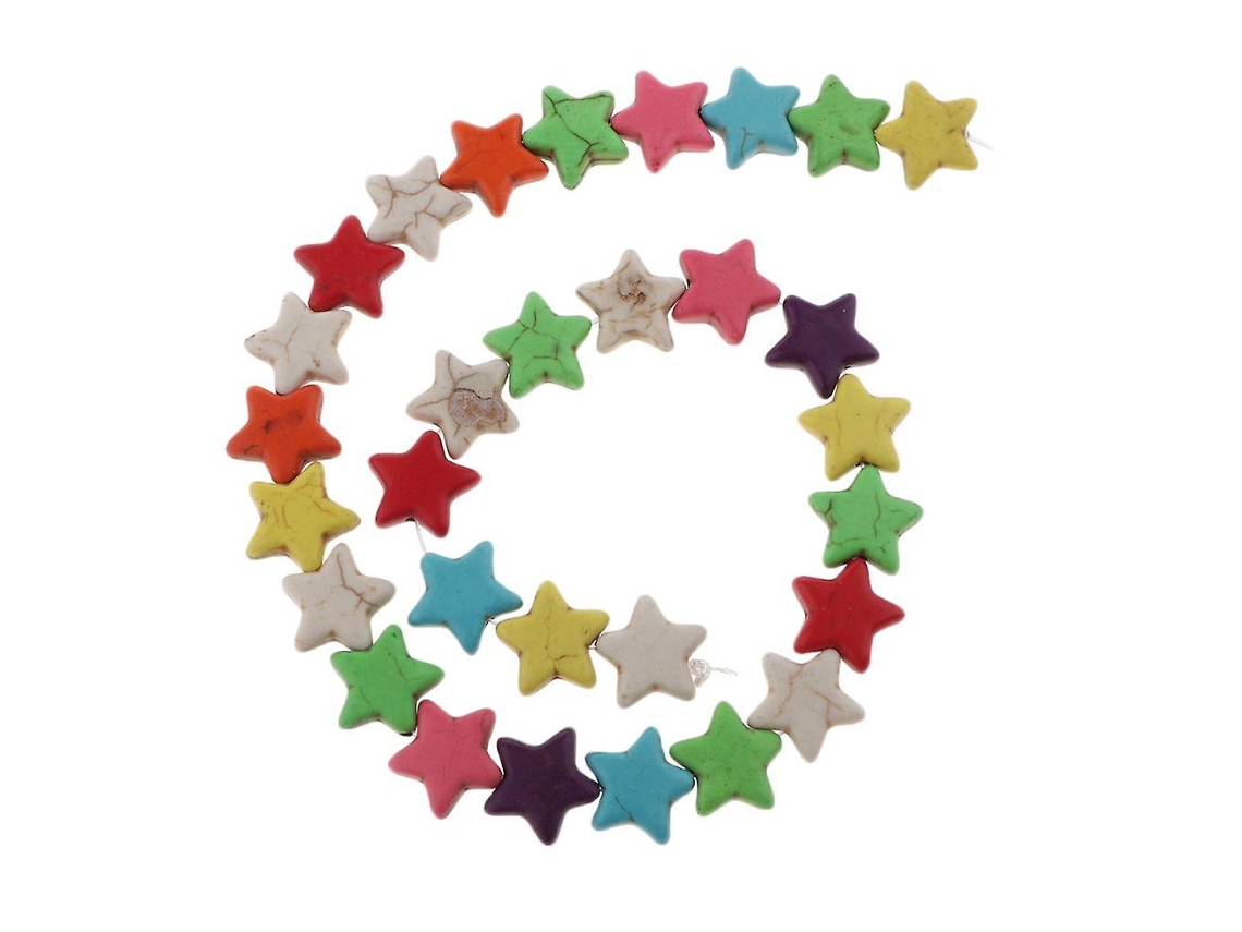 Juego de 30 cuentas sueltas de turquesa en forma de estrella para crear collares, pulseras y bisutería. Nostalgia88