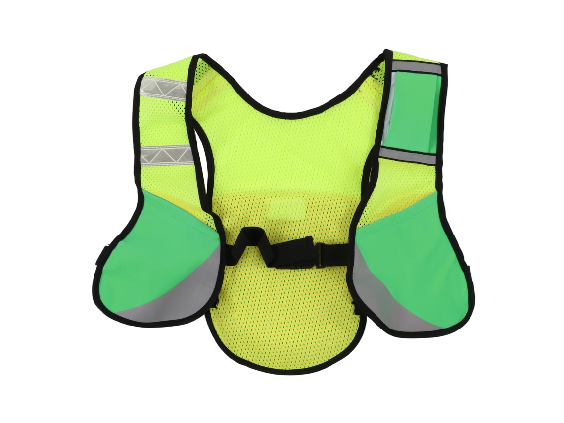 Chaleco Reflectante Multifuncional Para Ciclismo Nocturno, Transpirable, Con Bolsillos, Ajustable, Verde.