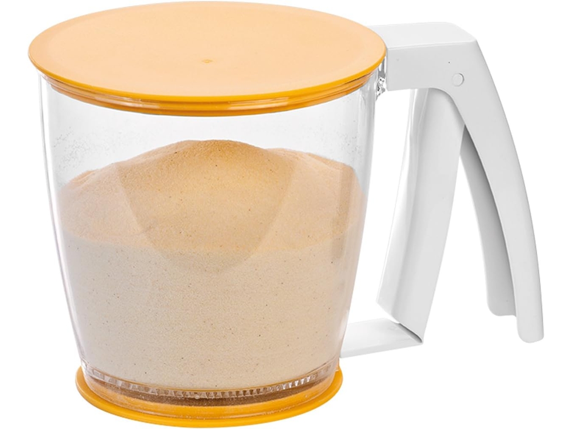 Suministros Para Hornear Tamiz De Harina, Tamizado Sin Esfuerzo, Recipiente Lavable, Base Antideslizante, Mango Extraíble Para Tamizado Mecánico De Po