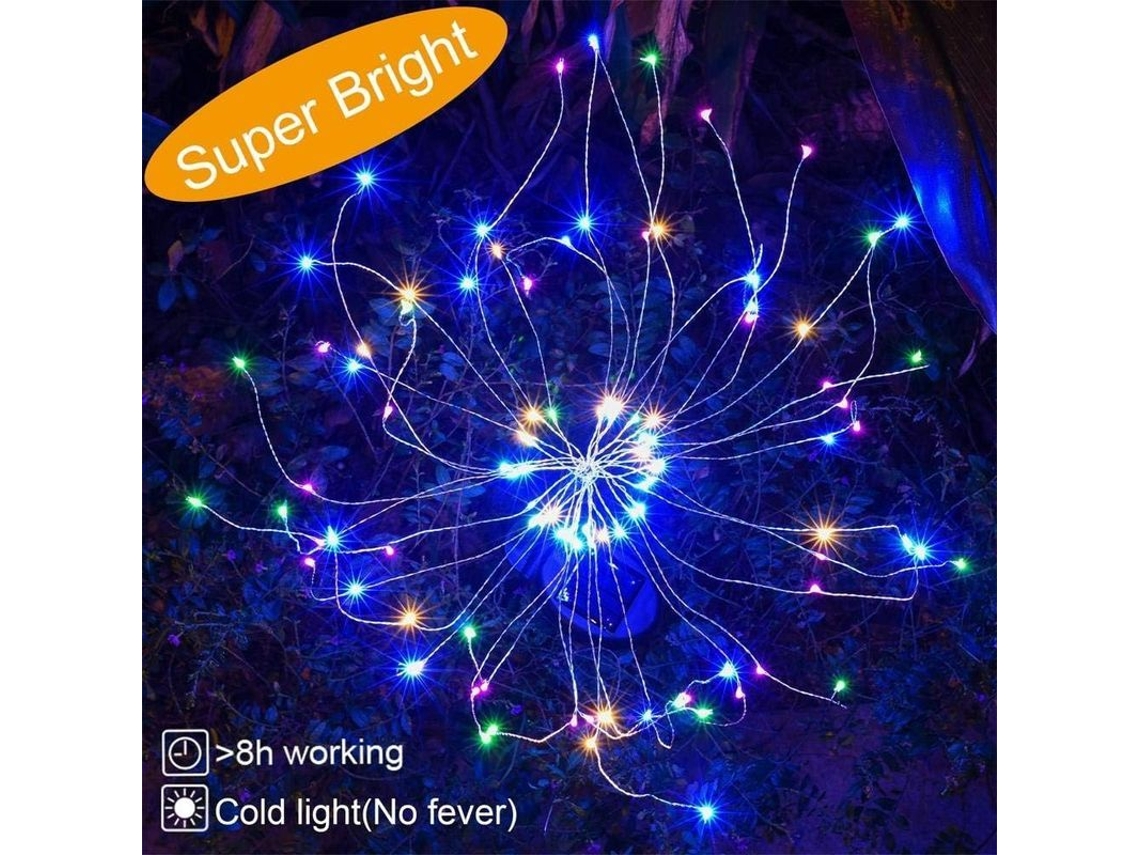 Luces Solares Para Jardín: 120 Led, Cables De Cobre, Resistentes Al Agua (ip65), Modo Intermitente.