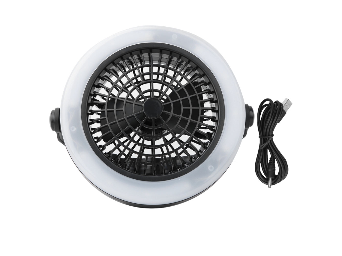 Ventilador portátil USB de 12 LED para tienda de campaña.