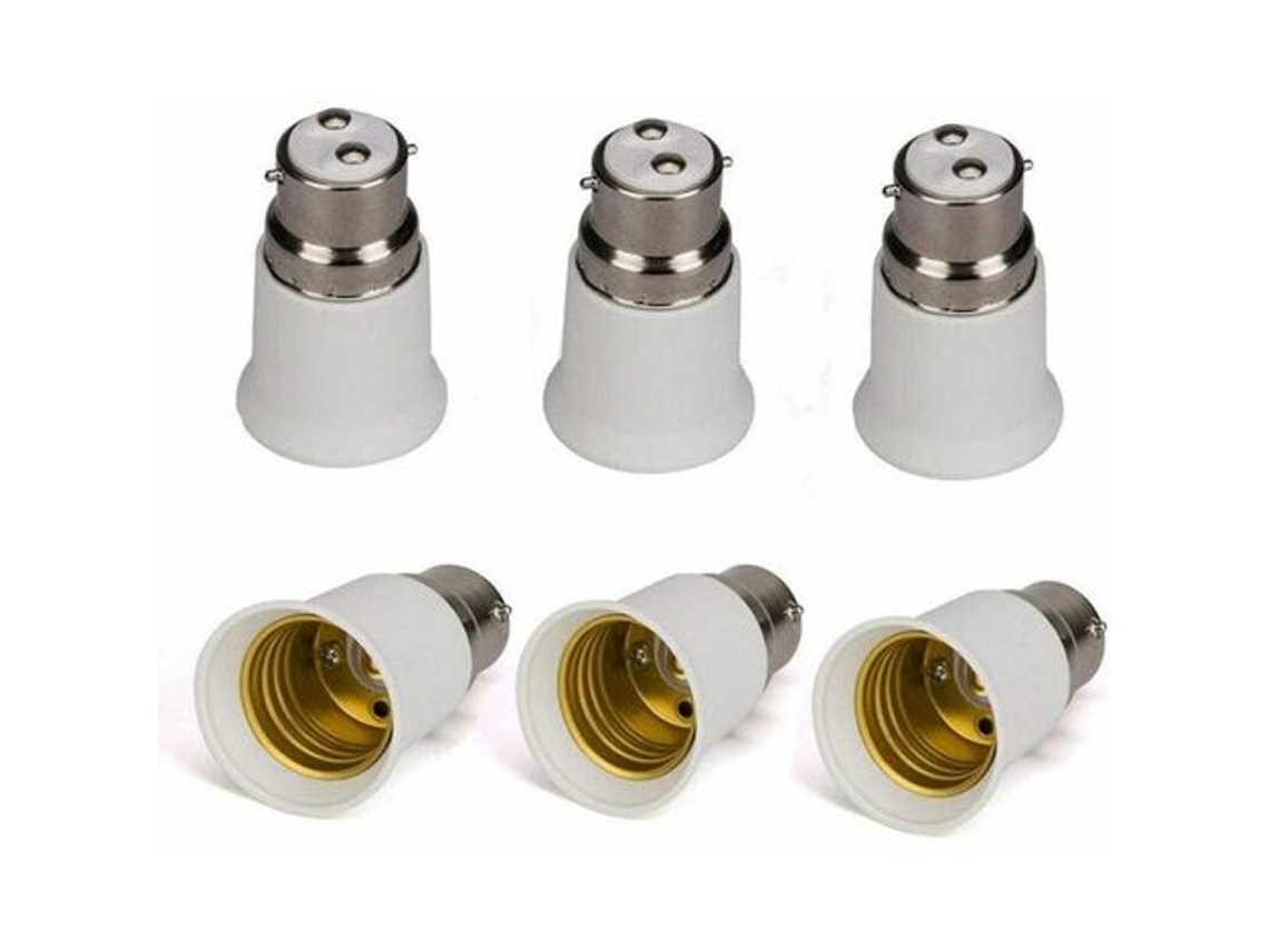 2026altiro-juego De 6 Adaptadores De Base B22 A E27 - Casquillos Para Bombillas Led