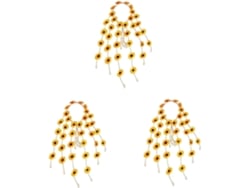 Corona De Flores Ajustable De 3 Piezas Con Diadema Floral De Girasol Y Lazo Desmontable Para Eventos Y