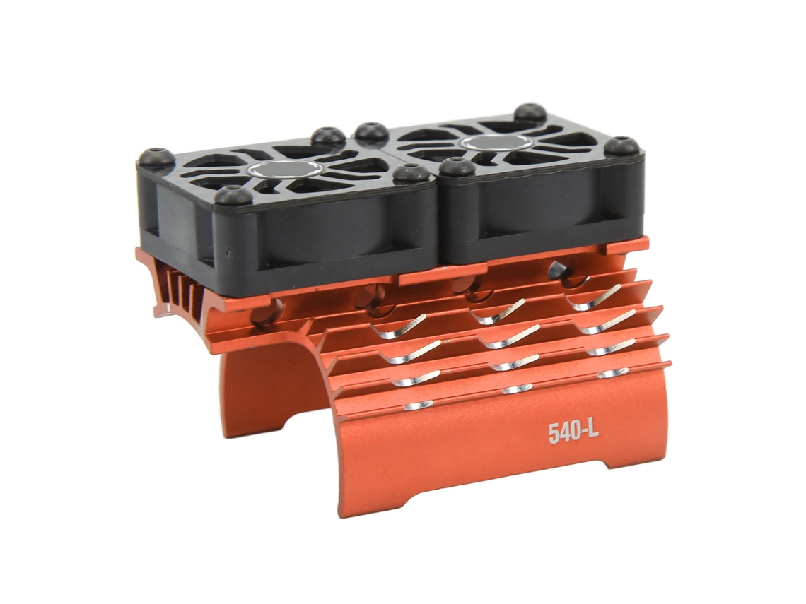 Radiador De Refrigeración Con Ventiladores Duales Para Motor Rc 540/550, 36mm, 28000rpm, 8.4v, Naranja, Accesorio De Coche Rc