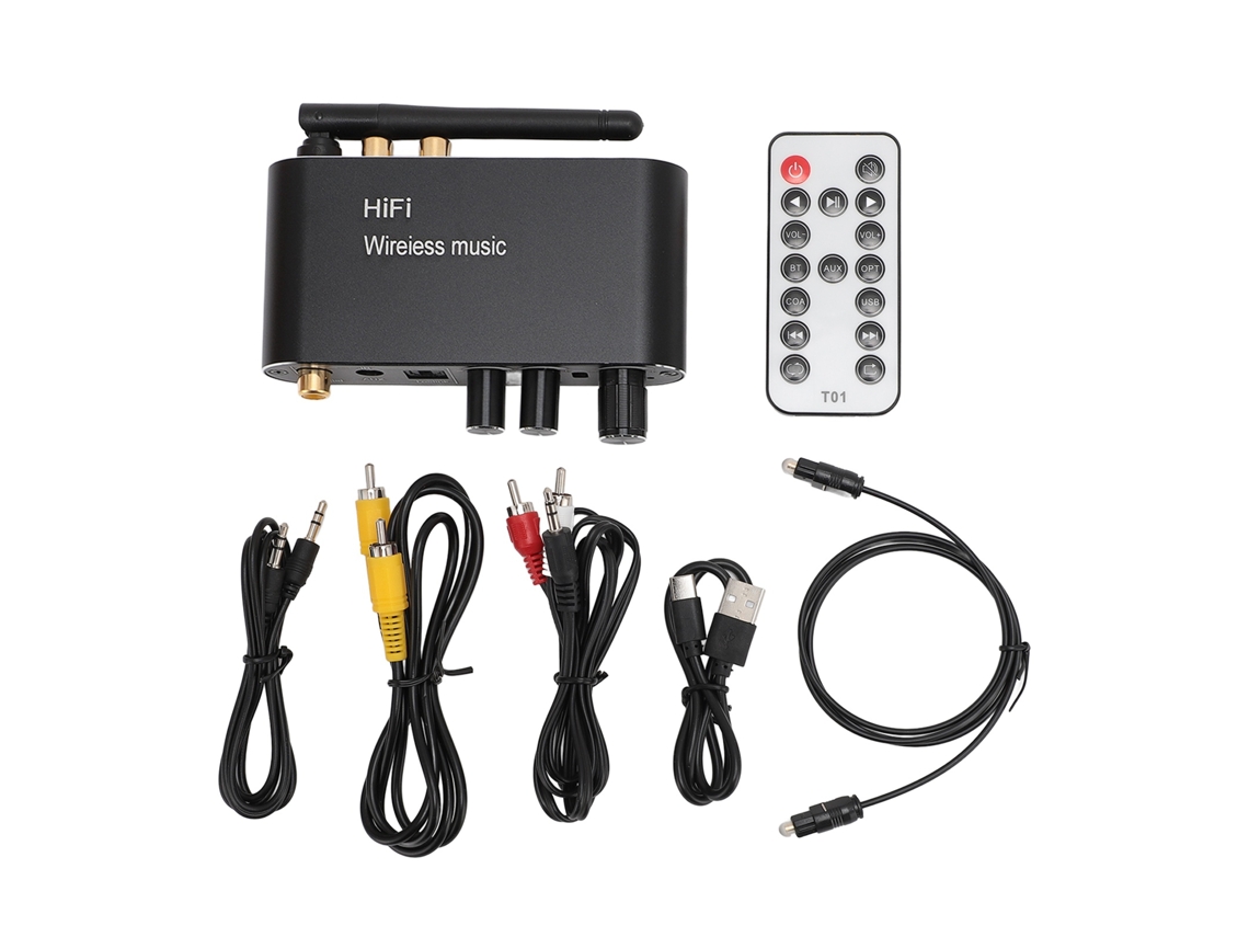 Receptor Inalámbrico Adaptador Audible Convertidor De Señal Digital A Analógica Admite Puerto Auxiliar Entrada Usb Coaxial Óptica