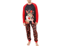 Kkpm-pijamas Navideños Para Familia Con Diseño De Bloques De Color Y Patchwork Manga Larga Niño Y Adulto Rojo Hombre L