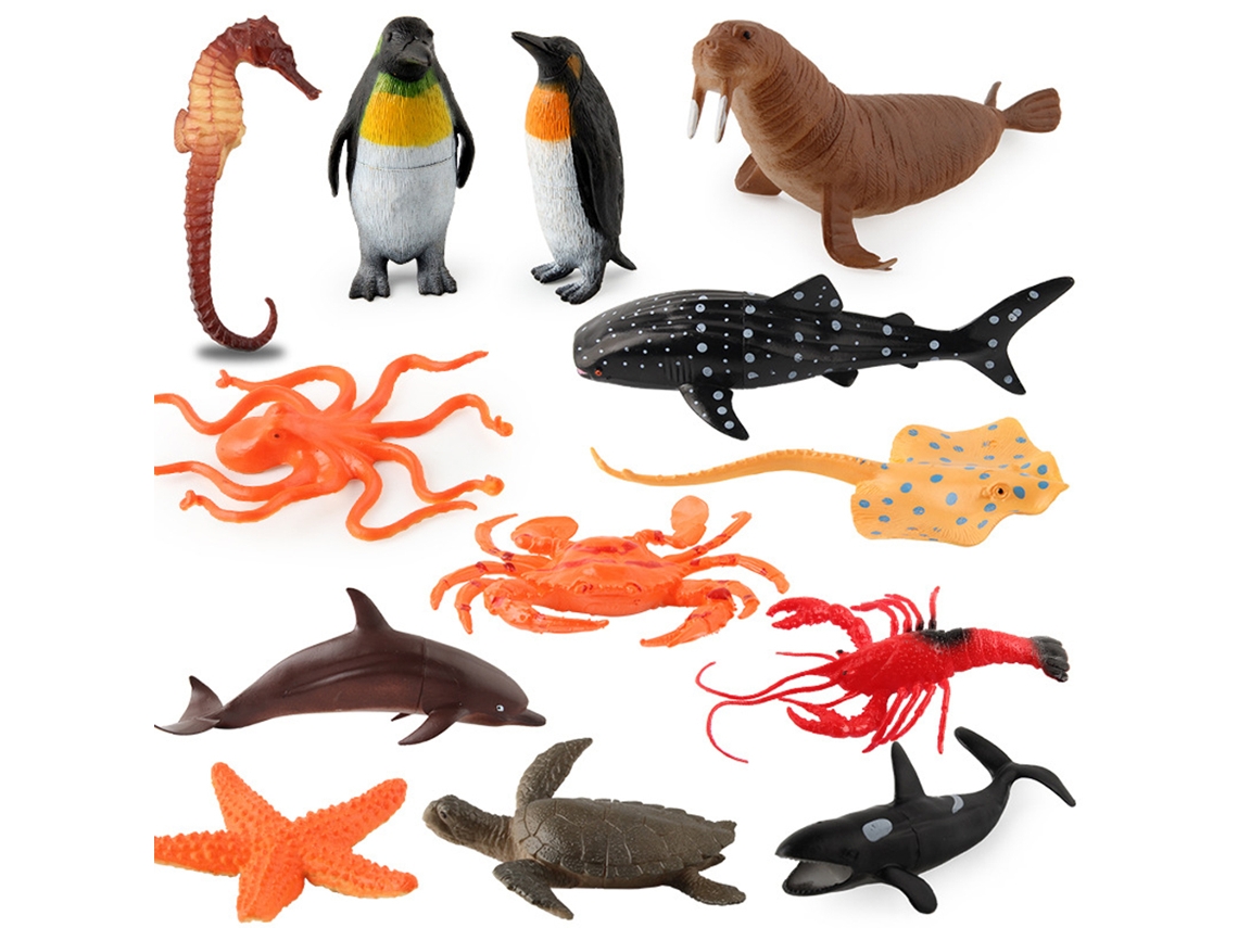Dan26-13pcs/set Juguete De Animales Submarinos Figuras Marinas Baño Educativo Regalo Para Niños
