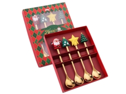 Conjunto de Talheres de Aço Inoxidável de Natal 4 Und 