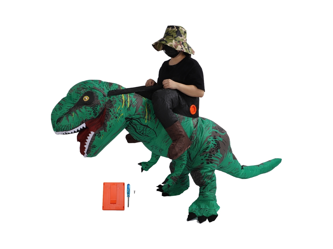 Disfraz Inflable E Impermeable De Dinosaurio Para Adultos, Ideal Para Fiestas De Cosplay De Halloween Y Juegos (verde).