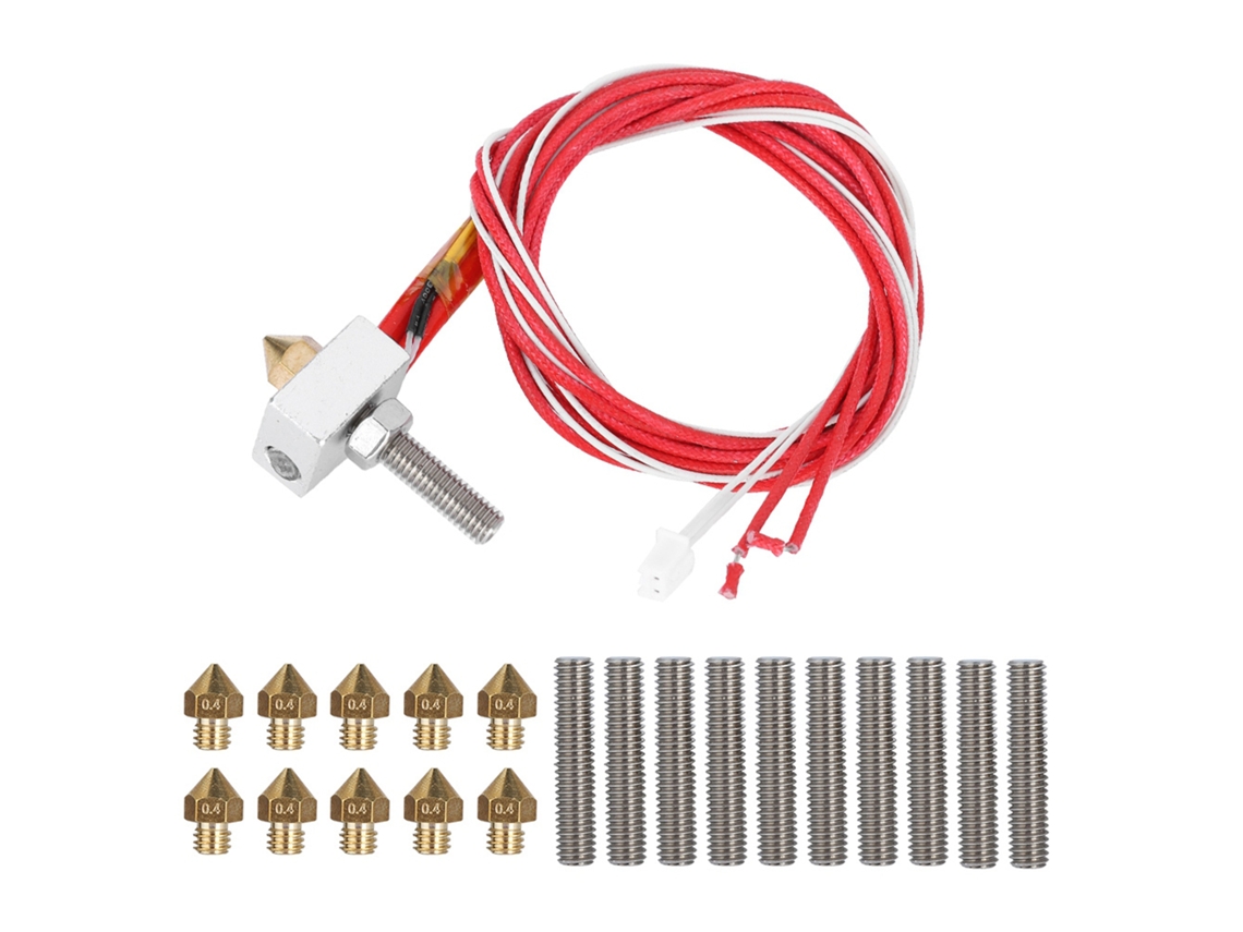 Extruder Para Impresora 3d Con Bloque De Calentamiento De Aluminio, 10 Tuberías (30mm) Y 10 Boquillas 0.4mm