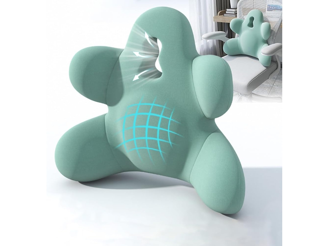 Almohada De Apoyo Lumbar Para Silla De Oficina, Almohada Ergonómica De Espuma Viscoelástica Para El Respaldo, Verde Gertiz