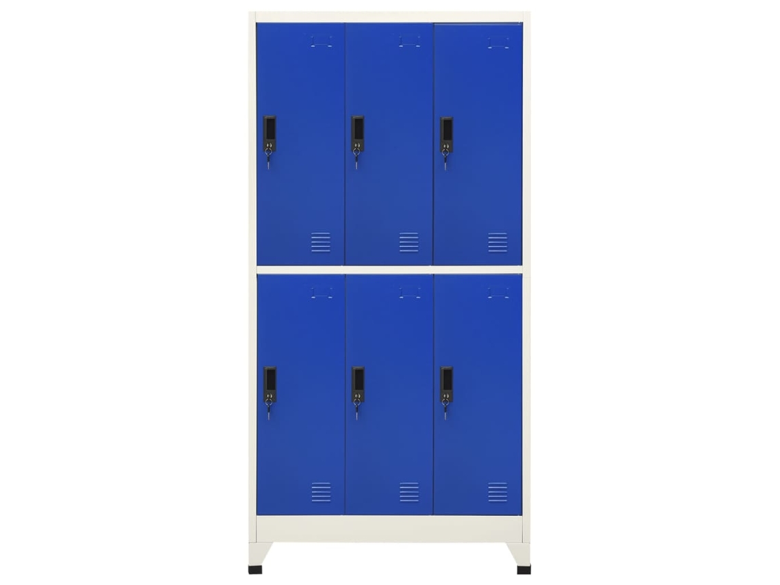 Taquilla de acero 90x45x180 cm Gris y Azul MAISON EXCLUSIVE