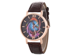 Reloj De Mujer Coreano Zhoulianfa T0138-z Cuero Marrón Quartzo Rosa