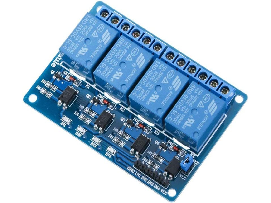 Pieza para Teledirigidos 1 Pieza Módulo Relé 4 Canales 4CH DC 5V con Acoplador Óptico